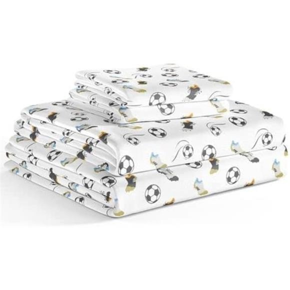 Soccer Sheet Set, Bed Sheets for Boys, Kids Sheets,Full Size Kids Sheets,Toddler - Picture 3 of 4